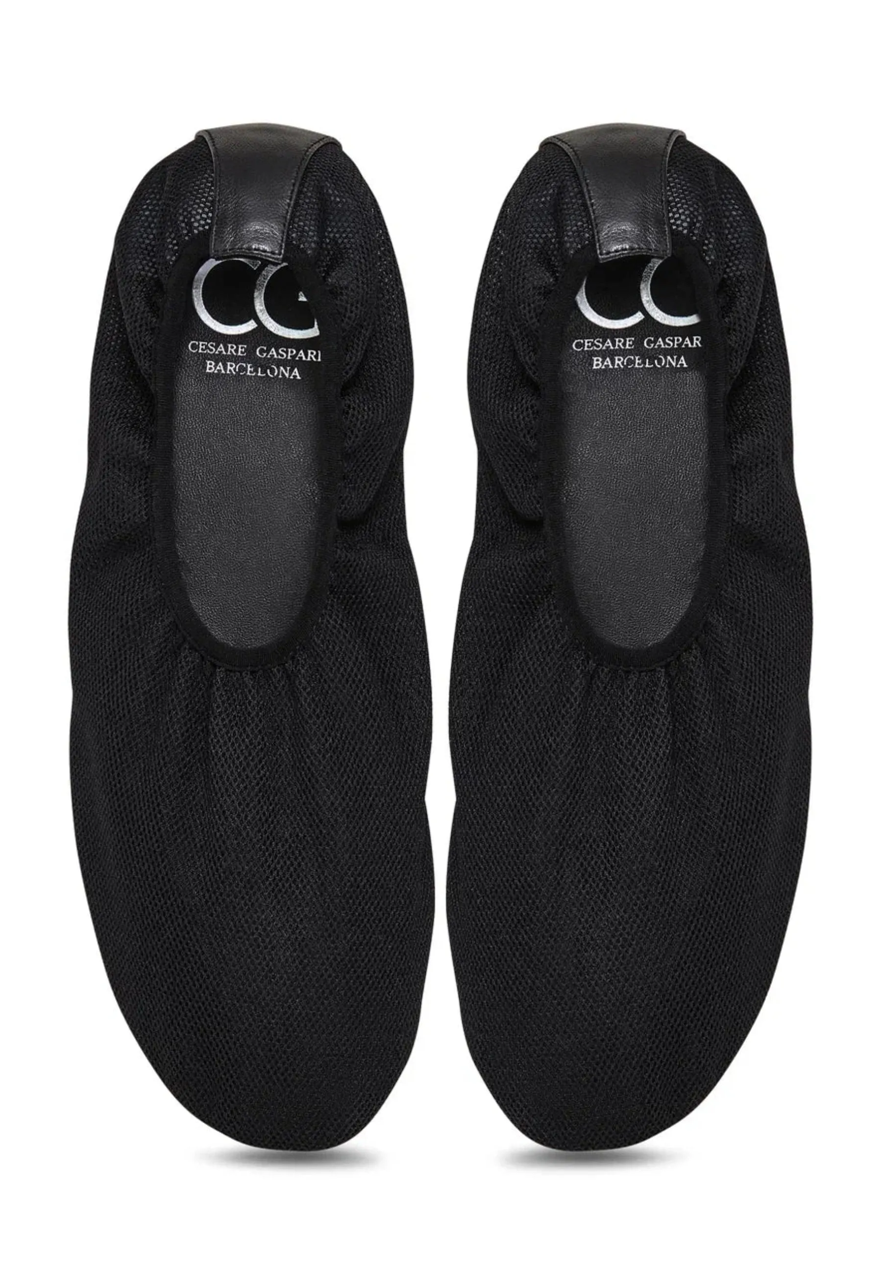 Mesh Slip-On Ballet Flats - Black