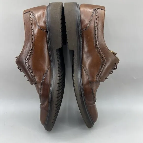 Mezlan Brogue Wingtip Shoes Men's Size 9.5 Brown Leather Low Top Lace Up Oxford