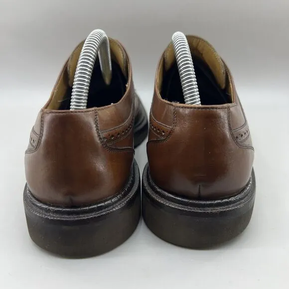 Mezlan Brogue Wingtip Shoes Men's Size 9.5 Brown Leather Low Top Lace Up Oxford