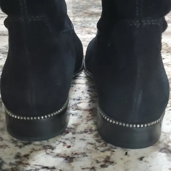 Michael Kors Black Suede Bayview Riding Boot Knee High Sz 7