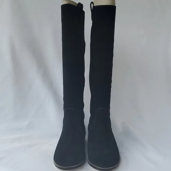 Michael Kors Black Suede Bayview Riding Boot Knee High Sz 7