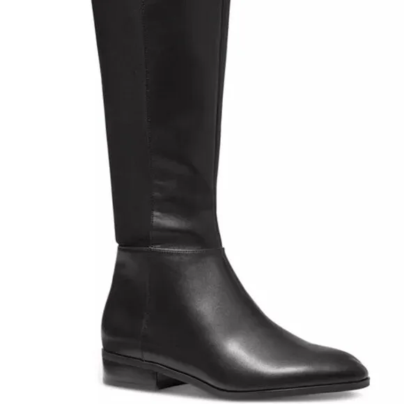 Michael Kors Bromley NWOT Flat Riding Boots Black Knee High Size 5