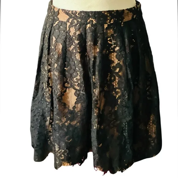Michael Kors Floral Lace Mini Skirt Black Size 6