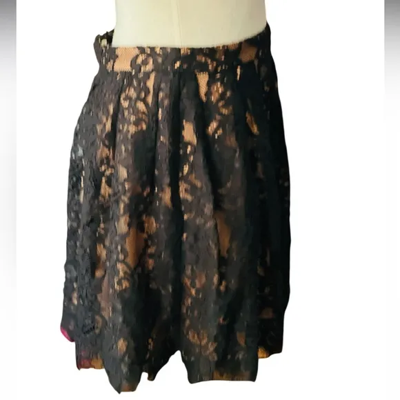 Michael Kors Floral Lace Mini Skirt Black Size 6