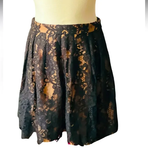 Michael Kors Floral Lace Mini Skirt Black Size 6
