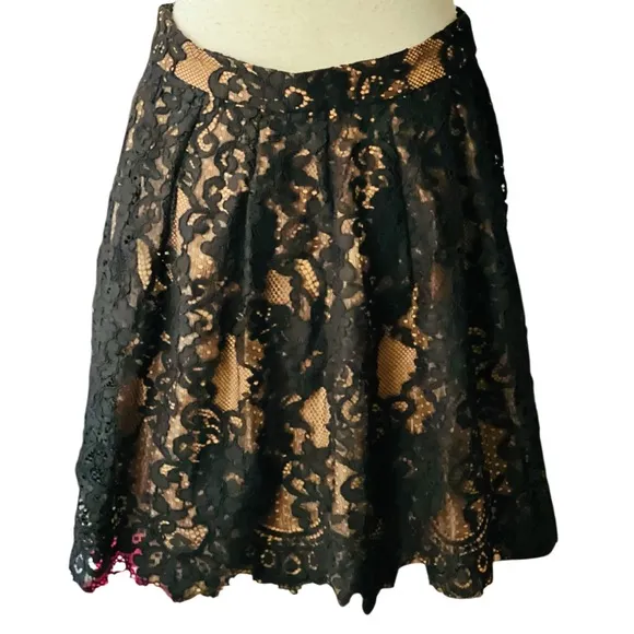 Michael Kors Floral Lace Mini Skirt Black Size 6