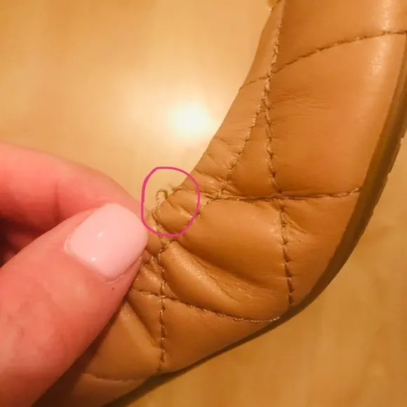Michael Kors Fulton quilted nude flats