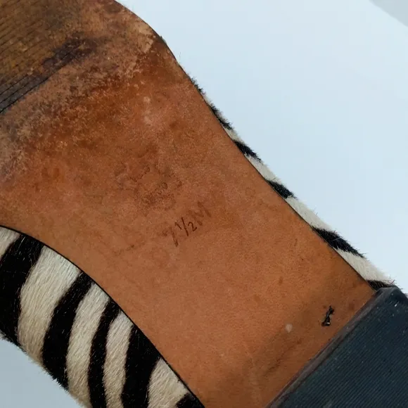 Michael Kors Haircalf Zebra Animal Print Genuine Leather Ballet Flats