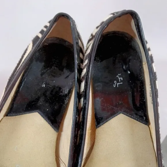 Michael Kors Haircalf Zebra Animal Print Genuine Leather Ballet Flats