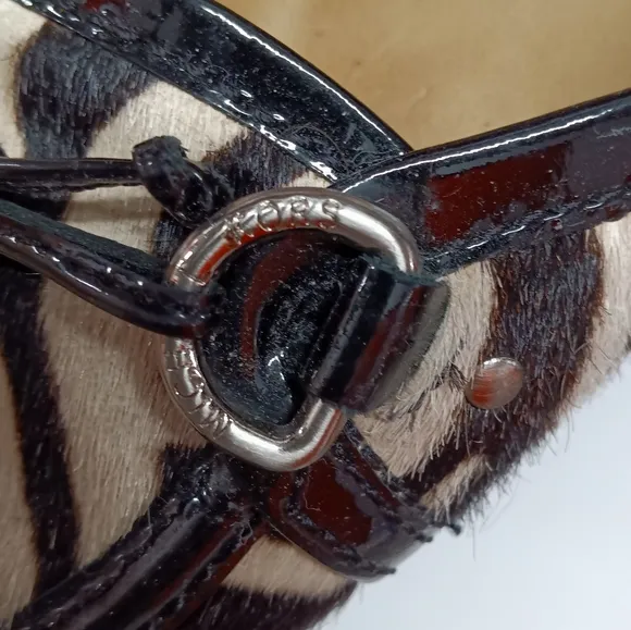 Michael Kors Haircalf Zebra Animal Print Genuine Leather Ballet Flats