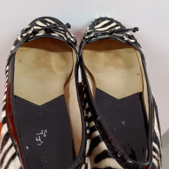 Michael Kors Haircalf Zebra Animal Print Genuine Leather Ballet Flats