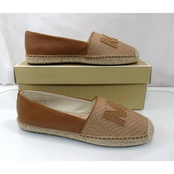 Michael Kors Kendrick Toe Cap Espadrille Flat Shoes MK Natural / Acorn S…