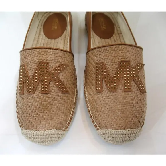 Michael Kors Kendrick Toe Cap Espadrille Flat Shoes MK Natural / Acorn S…