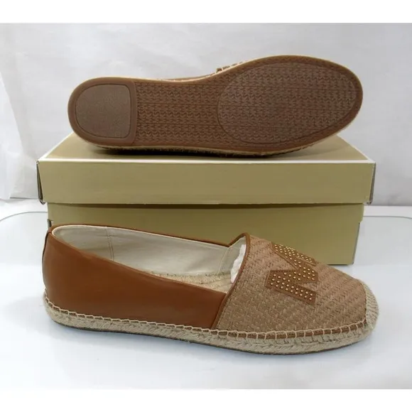 Michael Kors Kendrick Toe Cap Espadrille Flat Shoes MK Natural / Acorn S…