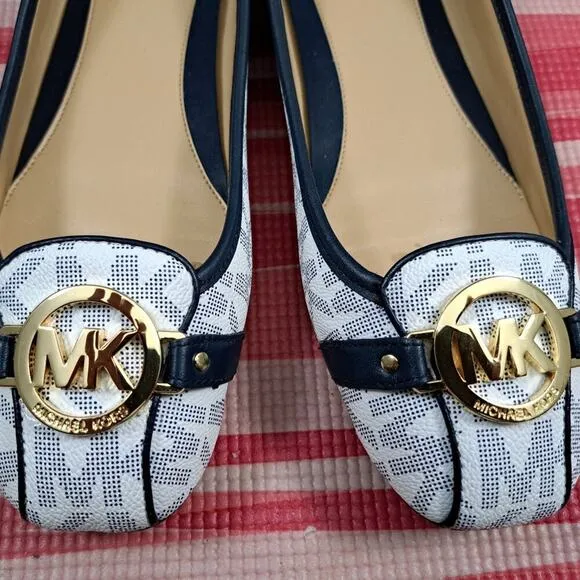 Michael Kors Logo Leather Ballet Flats Size 11M