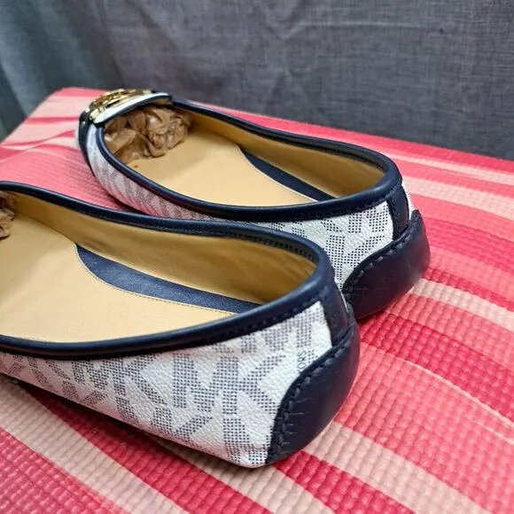 Michael Kors Logo Leather Ballet Flats Size 11M