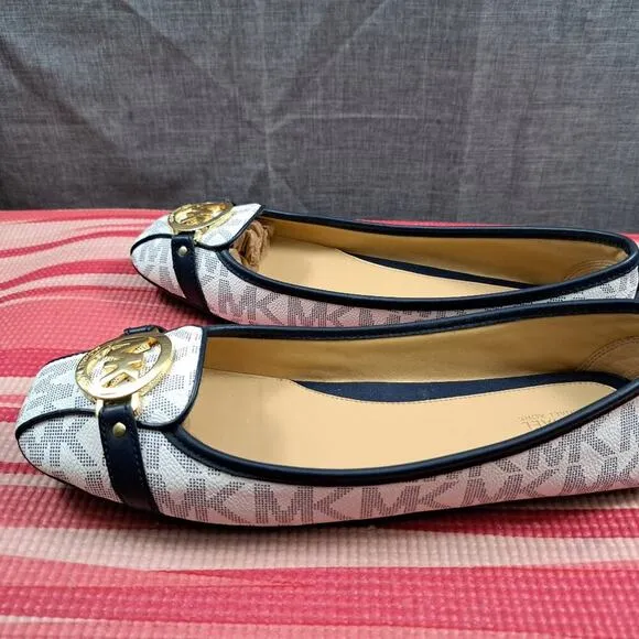Michael Kors Logo Leather Ballet Flats Size 11M