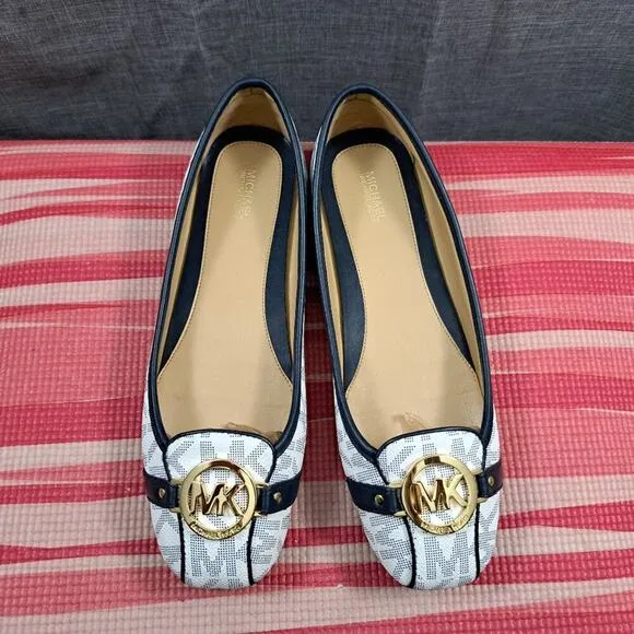 Michael Kors Logo Leather Ballet Flats Size 11M