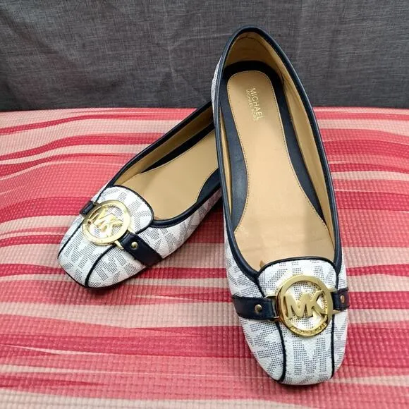 Michael Kors Logo Leather Ballet Flats Size 11M