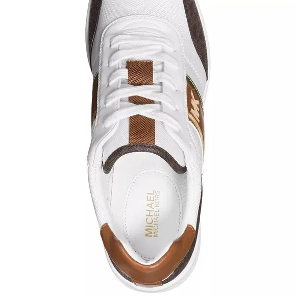 Michael Kors Mabel Brown MK Trainer Wedges Sneakers Shoes Flats Multi Size NEW