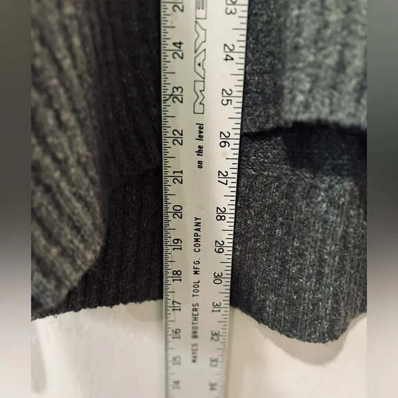 MICHAEL KORS Oversized Sweater Derby Chunky Wool Turtleneck Ribbed Gray XS/S