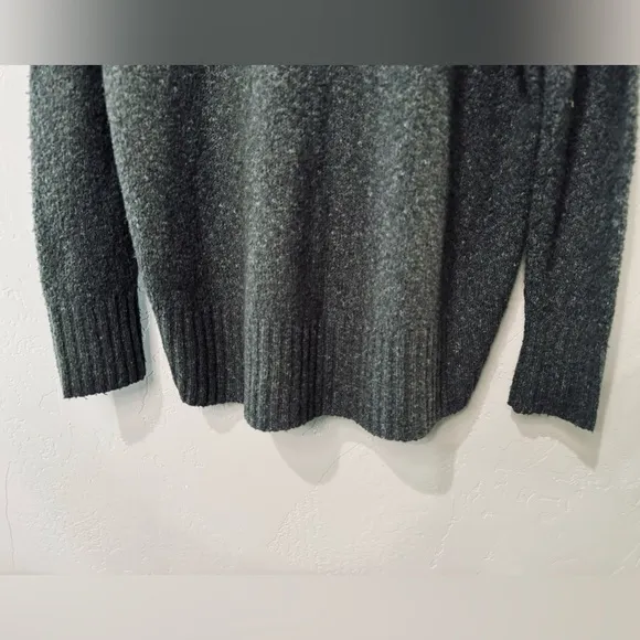 MICHAEL KORS Oversized Sweater Derby Chunky Wool Turtleneck Ribbed Gray XS/S