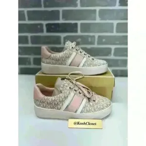 Michael Kors Poppy Logo Stripe Sneakers shoes - Powderblush