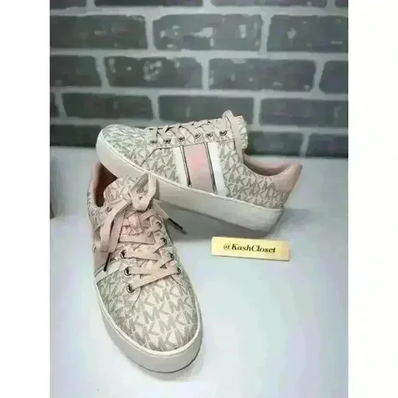 Michael Kors Poppy Logo Stripe Sneakers shoes - Powderblush