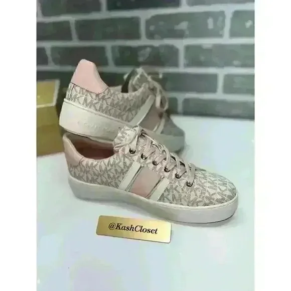Michael Kors Poppy Logo Stripe Sneakers shoes - Powderblush