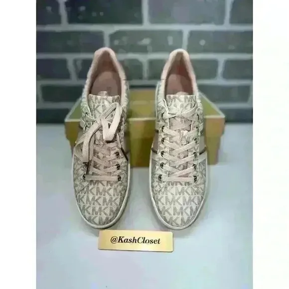 Michael Kors Poppy Logo Stripe Sneakers shoes - Powderblush