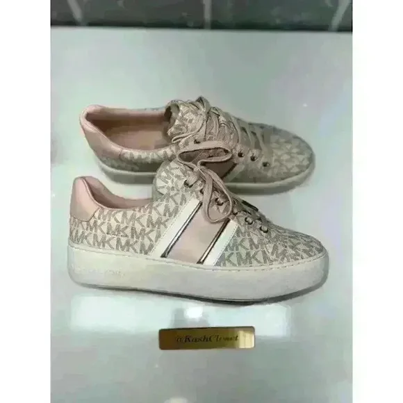 Michael Kors Poppy Logo Stripe Sneakers shoes - Powderblush