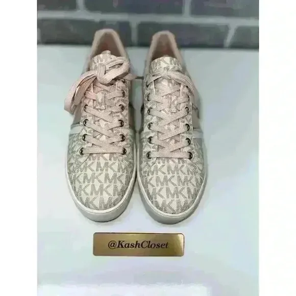 Michael Kors Poppy Logo Stripe Sneakers shoes - Powderblush