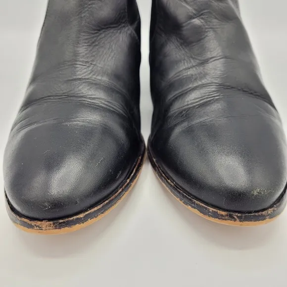 Michael Kors Salem Ankle Bootie Pull On Buckle Black Leather Boots Women's 10