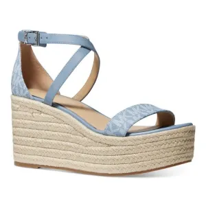 Michael Kors Serena Wedge Espadrille Sandals Chambray Size: 8.5 NIB!