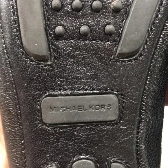 Michael Kors Signature Black Leather Ballet Flats