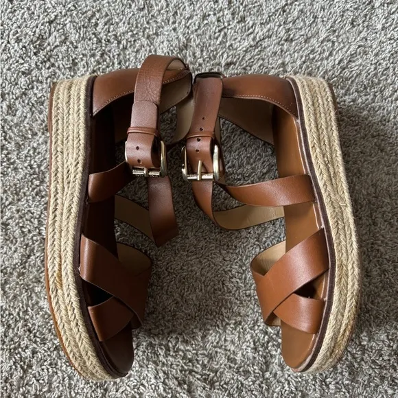 Michael Kors womens Darby Sandals Women's Brown Strappy Sandals leather size 10