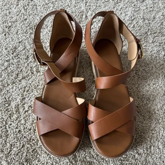 Michael Kors womens Darby Sandals Women's Brown Strappy Sandals leather size 10