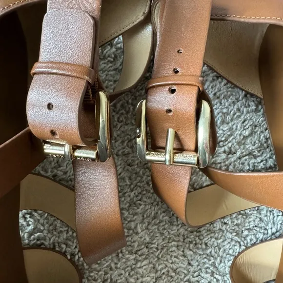 Michael Kors womens Darby Sandals Women's Brown Strappy Sandals leather size 10