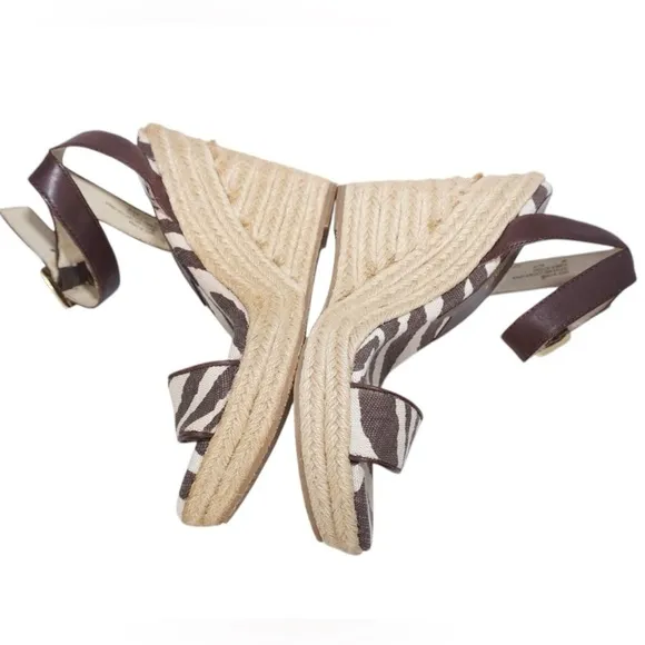 Michael Kors Zebra Print Espadrille Wedges, Size 8