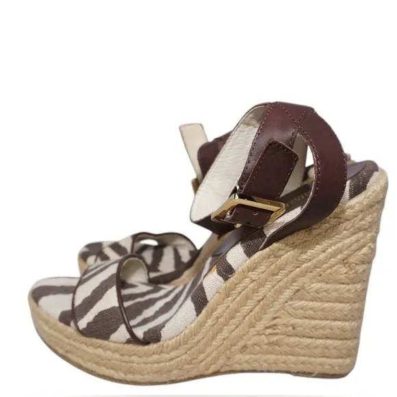 Michael Kors Zebra Print Espadrille Wedges, Size 8