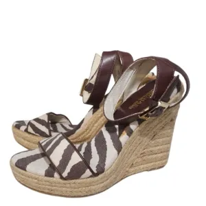 Michael Kors Zebra Print Espadrille Wedges, Size 8