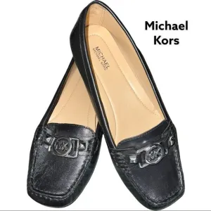 Michael Kors Fulton Moc saffiano black leather flats! Nwot
