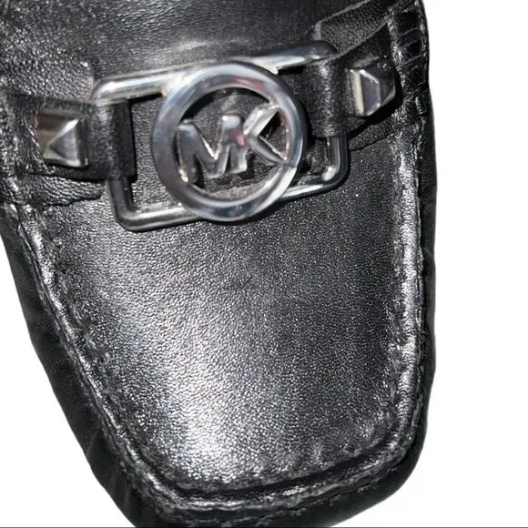 Michael Kors Fulton Moc saffiano black leather flats! Nwot
