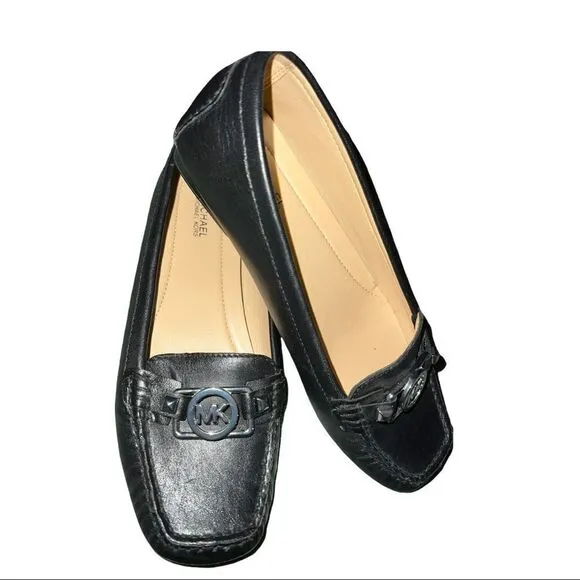 Michael Kors Fulton Moc saffiano black leather flats! Nwot