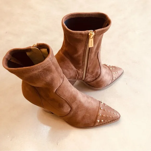 MICHAEL MICHAEL KORS Dover Studded Faux Suede Boots Size 9