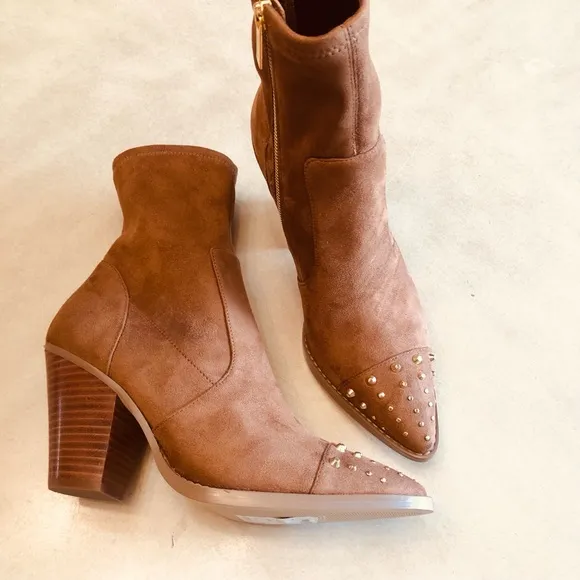 MICHAEL MICHAEL KORS Dover Studded Faux Suede Boots Size 9