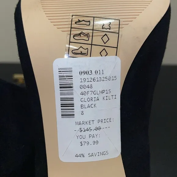 Michael Michael Kors Gloria Kiltie Chunk Heel Suede Shoes.  Size 8.