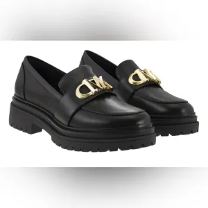 MICHAEL Michael Kors NWOT Upper Leather Moccasin Shoes with gold hardware.