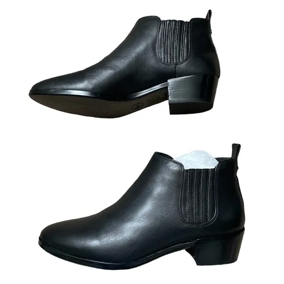 MICHAEL Michael Kors Shaw Flat Leather Short Heel Chelsea Boots (size 8.5)