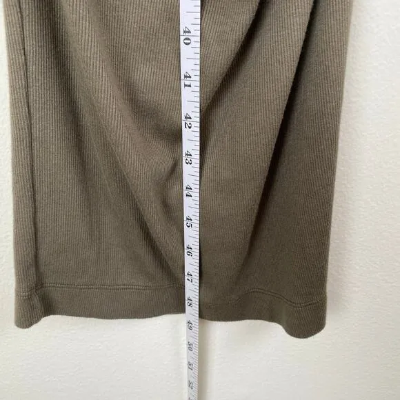 Michael Stars Christina Midi Dress Size S Dolma Green Ultra Rib Cotton Modal